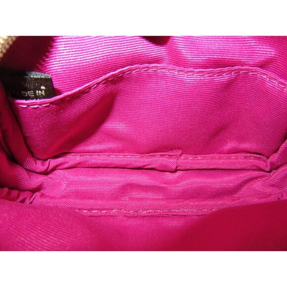 Coach vintage watermelon khaki Jacquard canvas & leather wristlet & wallet - Picture 7 of 14